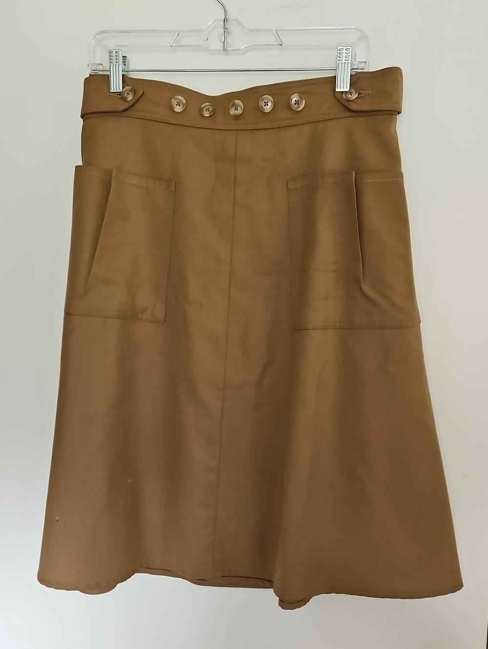 Vintage LL Bean Freeport Virgin Wool Wrap Skirt Button Details Size M